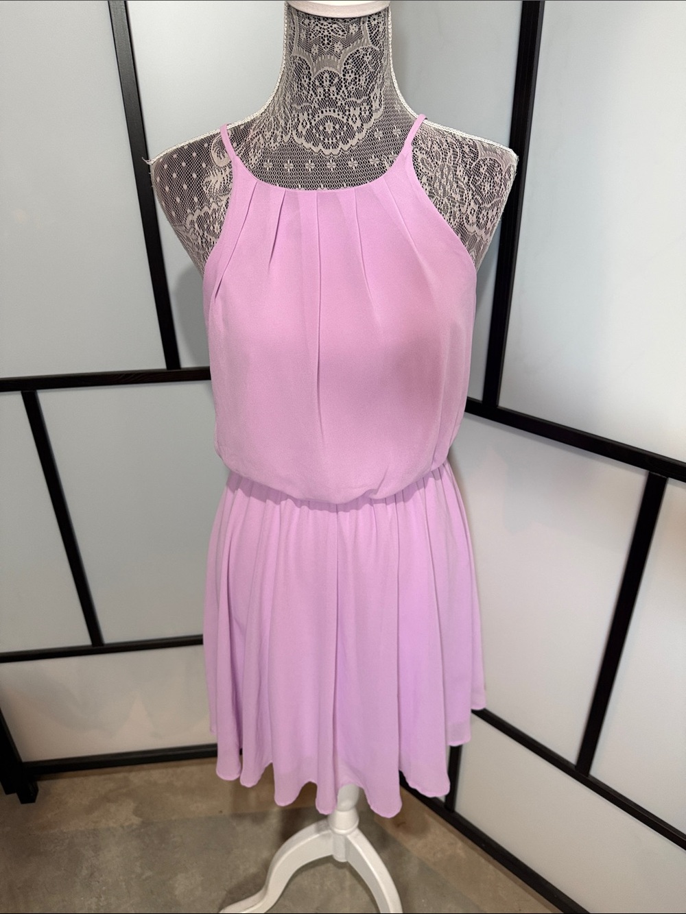 Blue Rain Light Lavender Halter Mini Dress